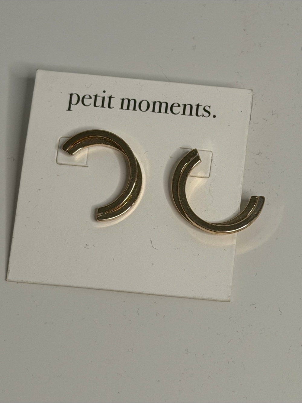 Anthropologie Gold Crescent Hoop Earrings
